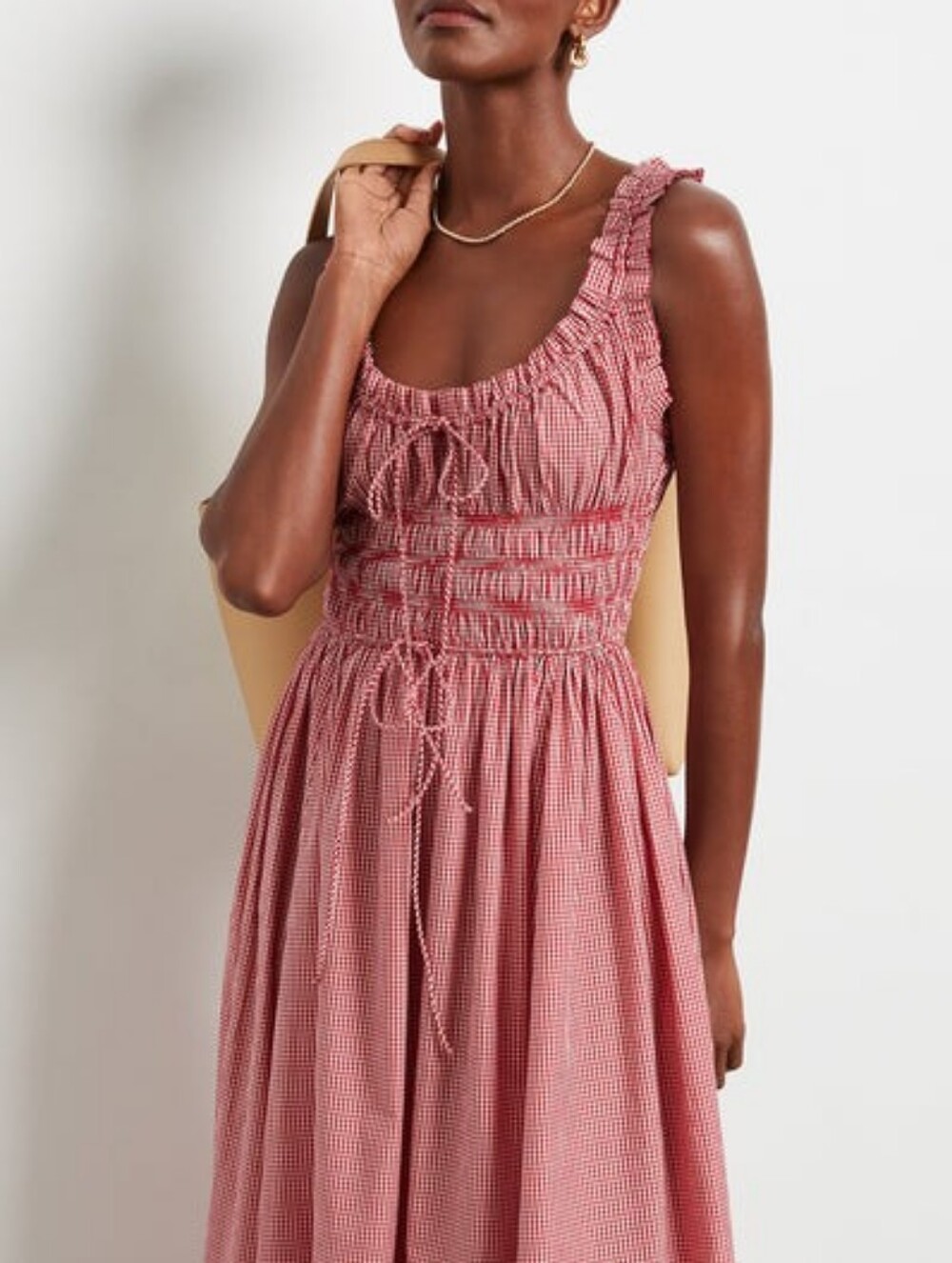 Doen Emmaretta Dress in Cerise Paris Gingham size L - Picture 3 of 11
